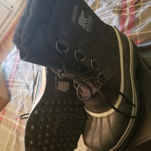 New Sorel Caribou Men's Boots in Black/tusk noir defense waterproof